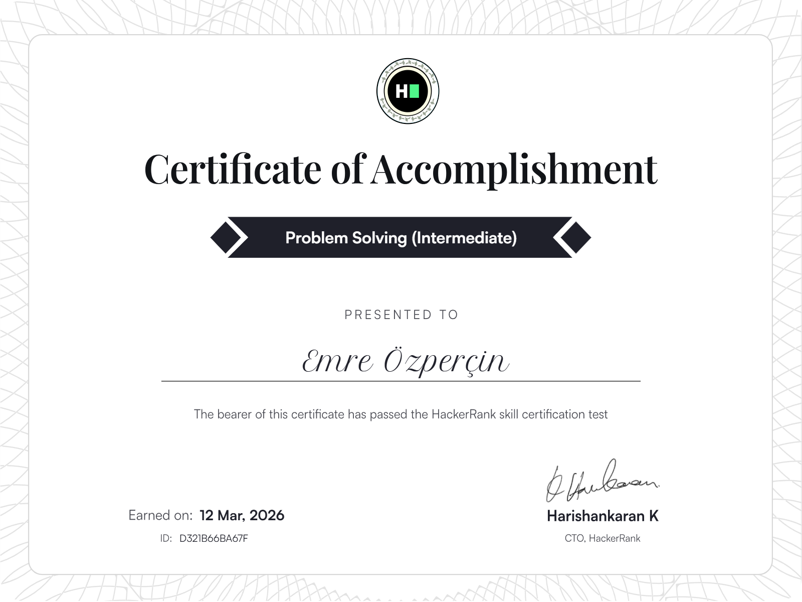 Problem Solving Intermediate Certificate